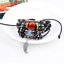 new woven leather rope alloy beaded bracelet jewelry wholesalepicture7