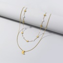 retro moon pendant doublelayer female simple star necklace clavicle copper chainpicture8