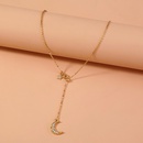 kreative zugknopf mode diamant stern halbmond legierung halskette weiblichpicture6