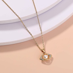 simple devil eye necklace creative diamond alloy pendant clavicle chain wholesale