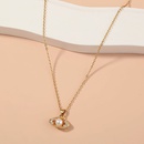 simple devil eye necklace creative diamond alloy pendant clavicle chain wholesalepicture8