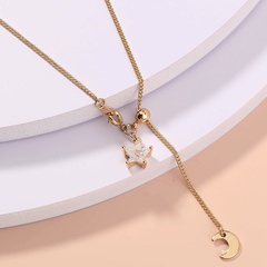 star moon simple necklace fashion adjustable  ladies collarbone alloy chain