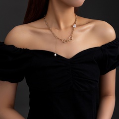 short pearl clavicle metal tassel alloy necklace accessories