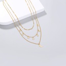 Jewelry simple fashion star tassel moon crescent multilayer alloy necklacepicture7