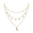 Jewelry simple fashion star tassel moon crescent multilayer alloy necklacepicture10