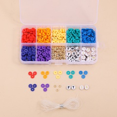10 Grid DIY Jewelry Accessories Set Soft Pottery Letter Beads Material Box 