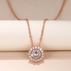 new collarbone copper plated rose gold micro-encrusted zircon necklace
