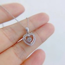 heartshaped sweet hollow pendant female Valentines Day gift sweater copper chainpicture6