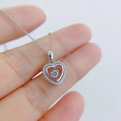 heart-shaped sweet hollow pendant female Valentine's Day gift sweater copper chain
