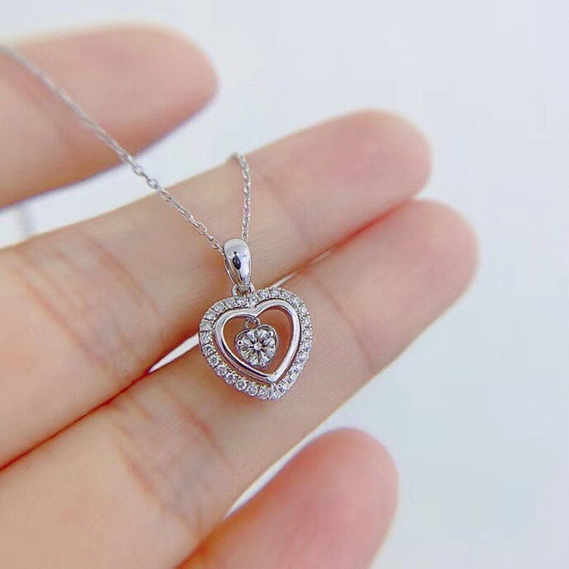 heartshaped sweet hollow pendant female Valentines Day gift sweater copper chain