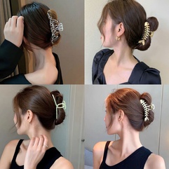 fashion creative metal hair clip fishbone simple bear headwear
