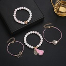 New Unicorn Pineapple Hollow Fourpiece Pink and White Beaded Bracelet Setpicture8