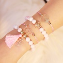 New Unicorn Pineapple Hollow Fourpiece Pink and White Beaded Bracelet Setpicture9