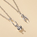 Halloween gift double sword skull gothic old collarbone alloy necklacepicture9
