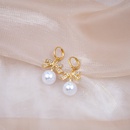 fashion diamond bow pearl simple alloy drop earringspicture8