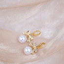 fashion diamond bow pearl simple alloy drop earringspicture10