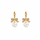 fashion diamond bow pearl simple alloy drop earringspicture11
