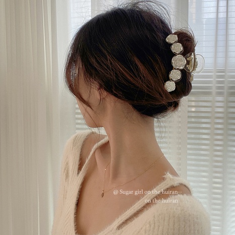 fashion camellia hair clip pearl rose retro hair clip's discount tags