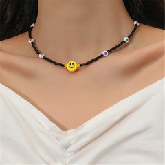 Wholesale Women's Handwoven Ethnic Smiley Bead Necklace