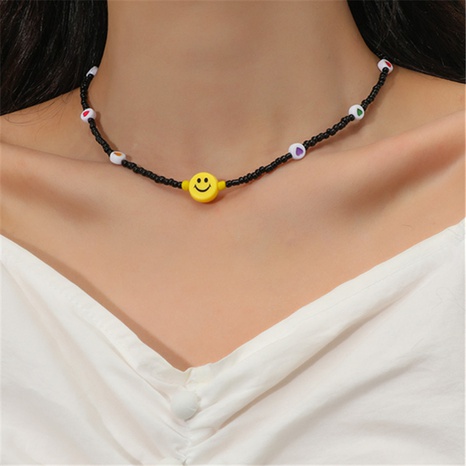 Wholesale Women's Handwoven Ethnic Smiley Bead Necklace's discount tags