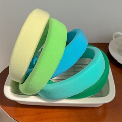 Green wide-brimmed sponge headband female new summer headwear