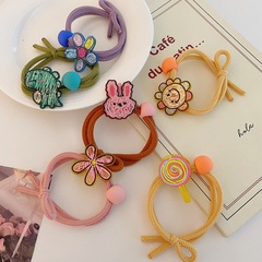 Children's hair accessories Korean flowers baby high elastic hair rope 