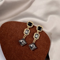 fashion geometric tassel square simple alloy drop earrings