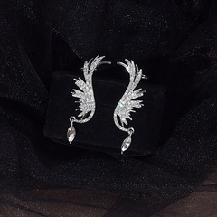 fashion angel wings full of diamond alloy drop earrings