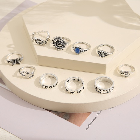 Fashion Snake Ring Set 7 Piece Creative Alloy Ring's discount tags