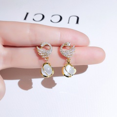 New Trendy Korean Swan Opal Alloy Earrings Wholesale 