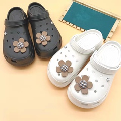 New cartoon shoe buckle accessories cute diy sun flower pearl decoration