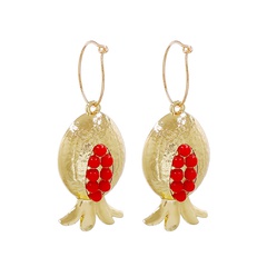 creative fruit pomegranate alloy diamond earrings female