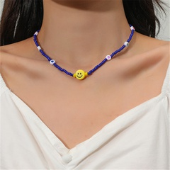 Mode handgewebte ethnische Smiley Farbe Herz Perlen Halskette