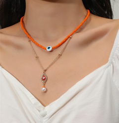 fashion hand-woven ethnic style devil's eye bead multi-layer necklace