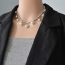 retro inlaid rhinestone full diamond pearl pendant clavicle female alloy necklacepicture6