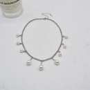 retro inlaid rhinestone full diamond pearl pendant clavicle female alloy necklacepicture9