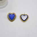 Boucles d39oreilles en forme de coeur bleu rtro franais boucles d39oreilles simples en alliagepicture9