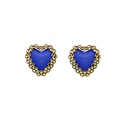 Boucles d39oreilles en forme de coeur bleu rtro franais boucles d39oreilles simples en alliagepicture10