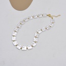 new square bead necklace retro baroque shaped pearl alloy clavicle chainpicture9