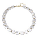 new square bead necklace retro baroque shaped pearl alloy clavicle chainpicture10