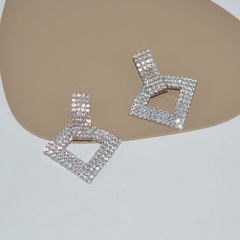 fashion geometric square diamond earrings alloy drop earrings