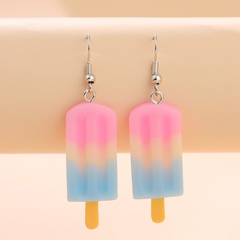 creative simulation food hit color ice cream plastic earrings