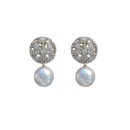 fashion diamondstudded pearl earrings simple alloy drop earringspicture10