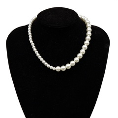Fashion retro pearl  female new collarbone pearl alloy necklace