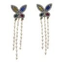 fashion diamond butterfly long tassel pearl alloy drop earringspicture10