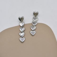fashion simple heart-shaped stitching earrings alloy drop earrings