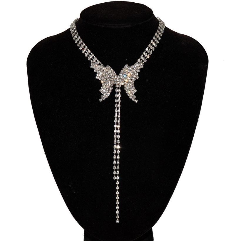 Bijoux Fantaisie Parures Bijoux | Diamant Papillon Femme Clavicule Chane Nouvel Alliage Boucles D39oreilles Collier Ensemble - OQ72522