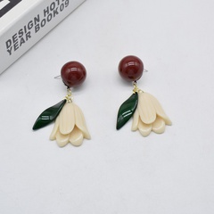 fashion tulip flower earrings simple alloy drop earrings