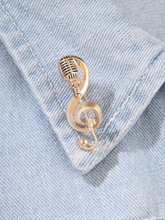fashion retro microphone music pin alloy corsage accessories