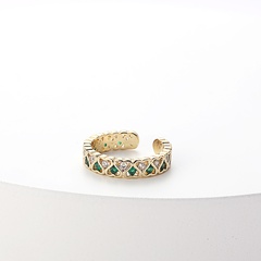 Korean index finger ring new adjustable copper zircon ring